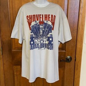 Harley Davidson Mens T Shirt Shovel Head  Double Sided  Fargo ND Size X-Large
